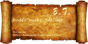 Bodánszki Tódor névjegykártya